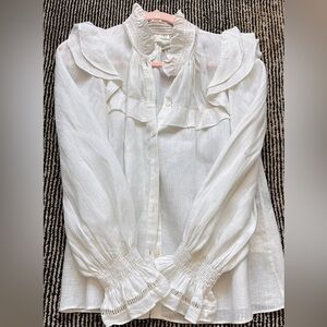 Marant Etoilr Ruffled high neck button down blouse XS
